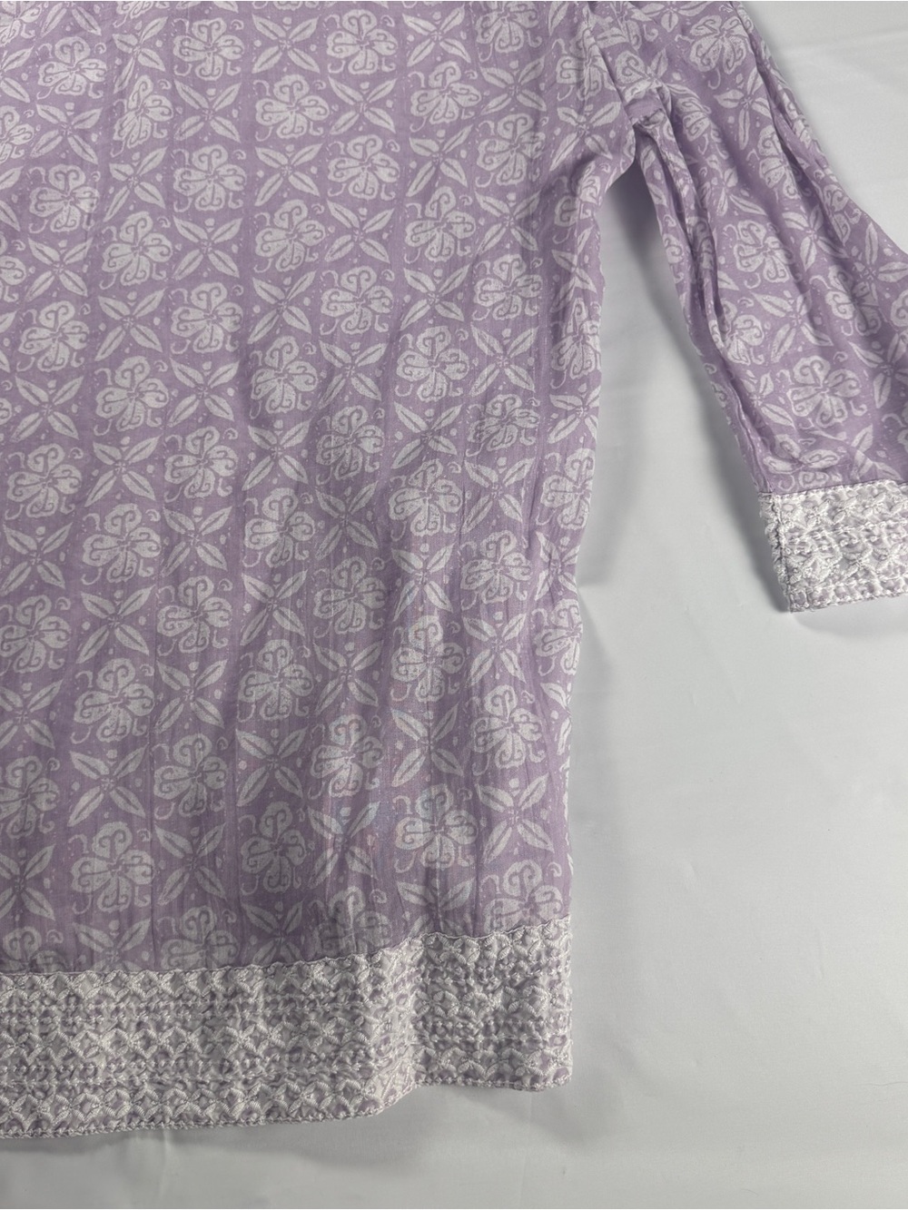 NWT Sigrid Olsen Women XL Tunic Blouse Matching Scarf Set Purple Floral - Picture 14 of 14